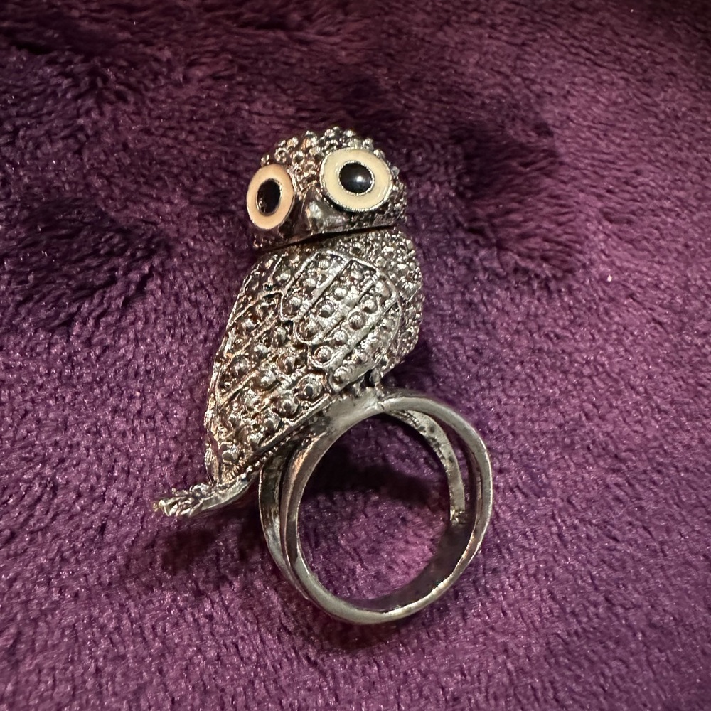 Silver Owl Ring - image 1